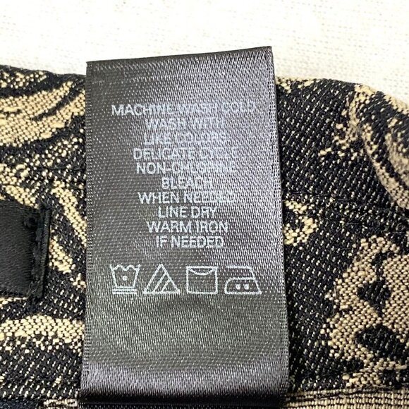 Axcess Liz Claiborne Blazer Jacket Womens 12 Stretch Woven Black Beige Floral - Picture 8 of 11